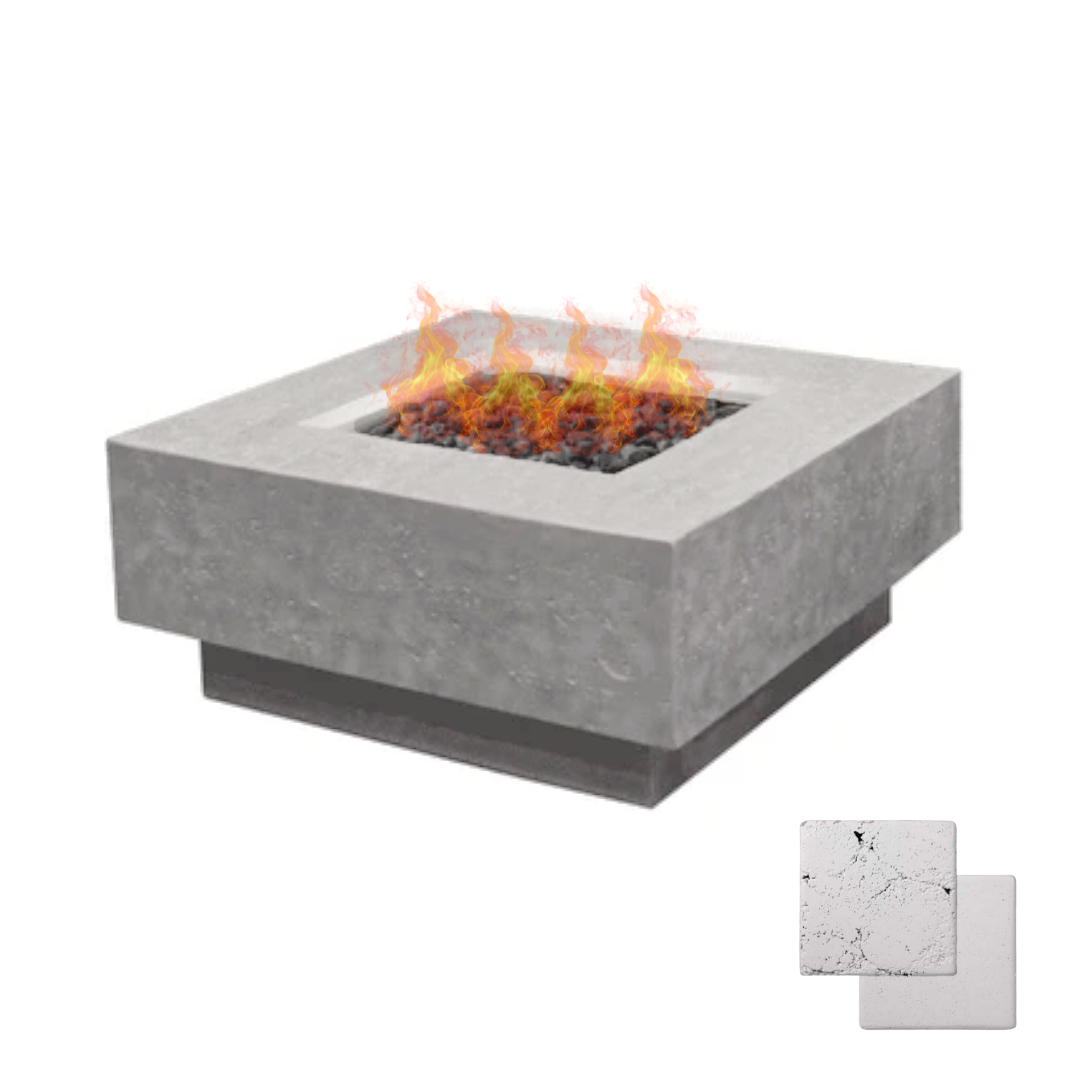 Square Sanctuary Fire Bowl - Firepit - Color Arctic