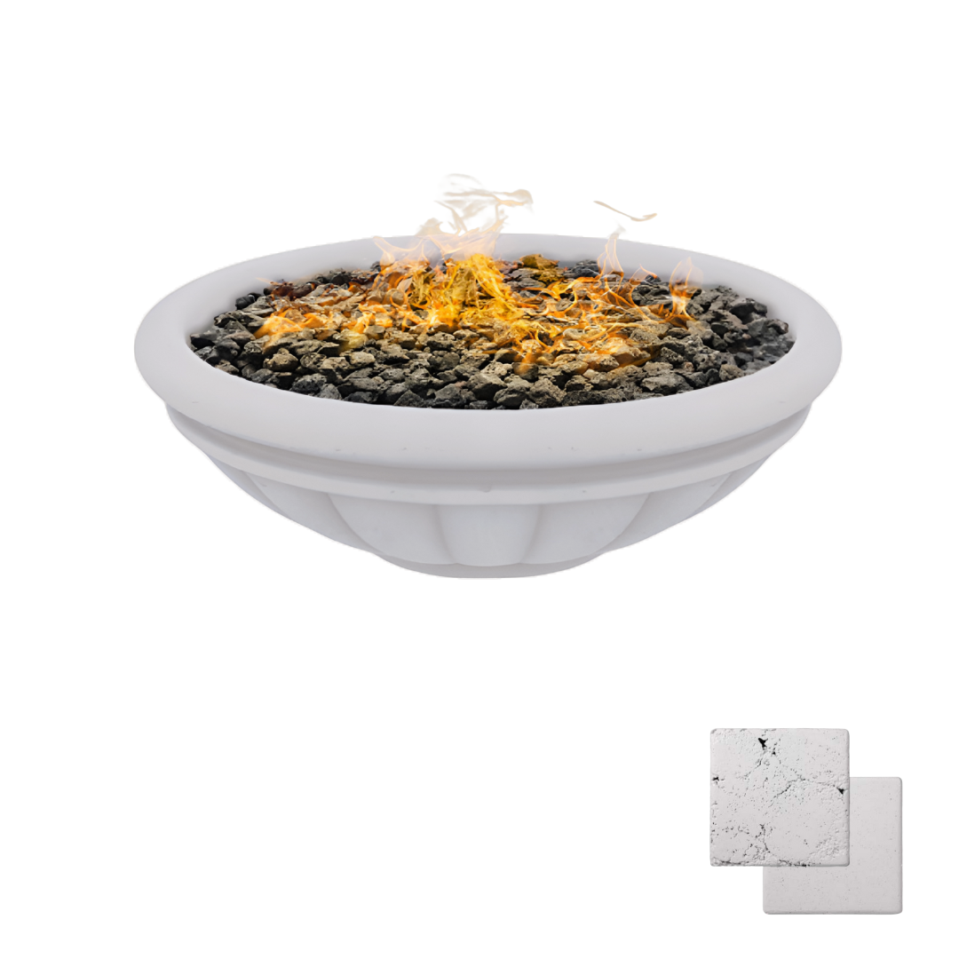 Tuscany Fire Bowl | Modern GFRC Fire Pit = Color Arctic