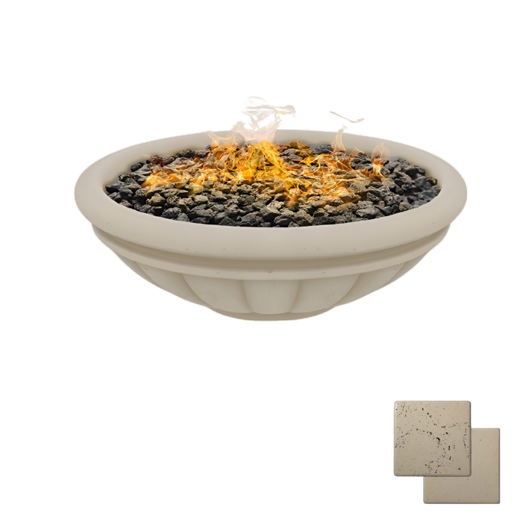 Tuscany Fire Bowl | Modern GFRC Fire Pit = Color Bone