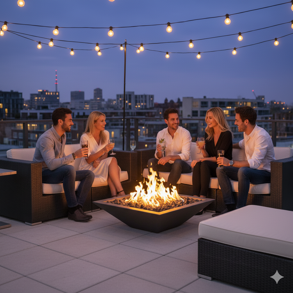 Square Oblique Fire Bowl without venting