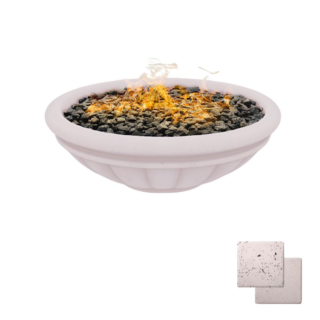 Tuscany Fire Bowl | Modern GFRC Fire Pit = Color Ivory