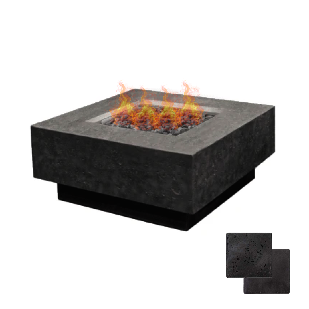 Square Sanctuary Fire Bowl - Firepit - Color Raven