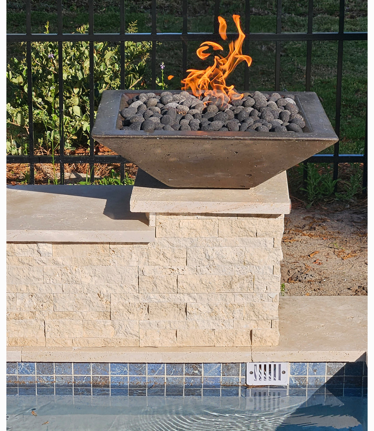 TessaRai Square Fire Bowl Kit: Manual Ignition