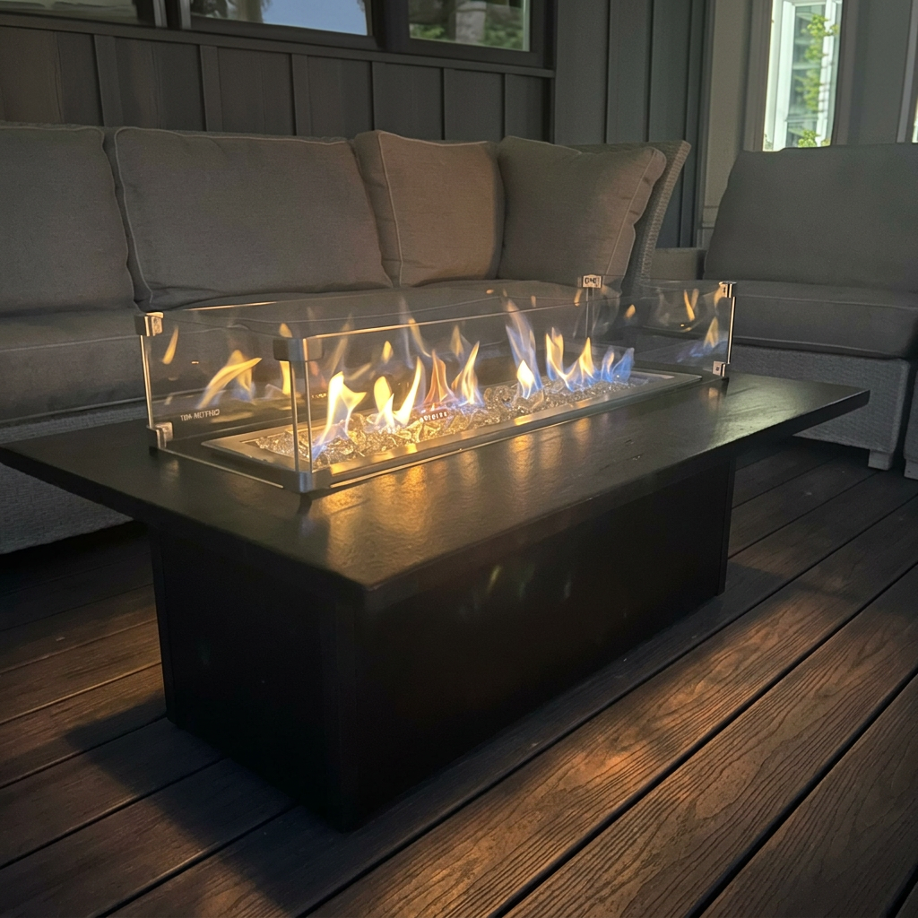 TessaRai 2-Piece Rectangle Fire Table Kit detail
