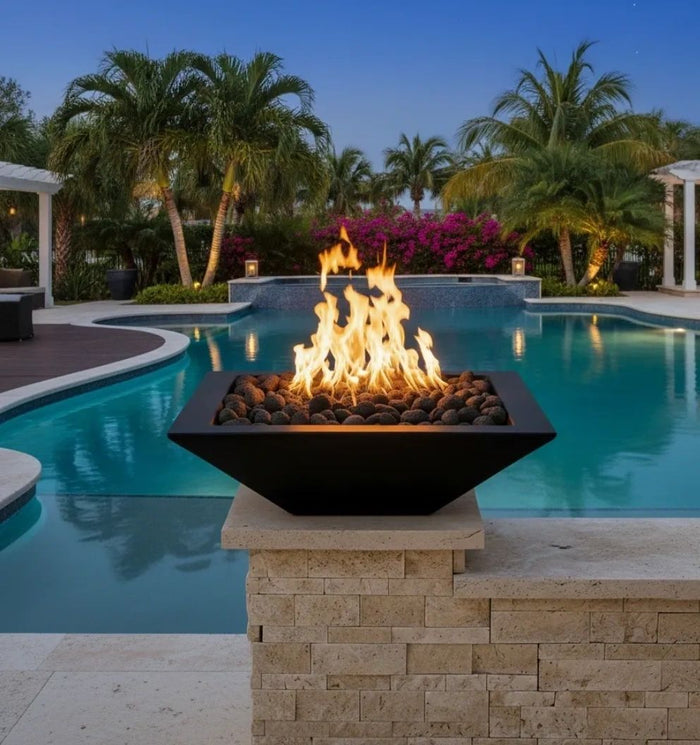 TessaRai Square Fire Bowl Kit: Manual Ignition
