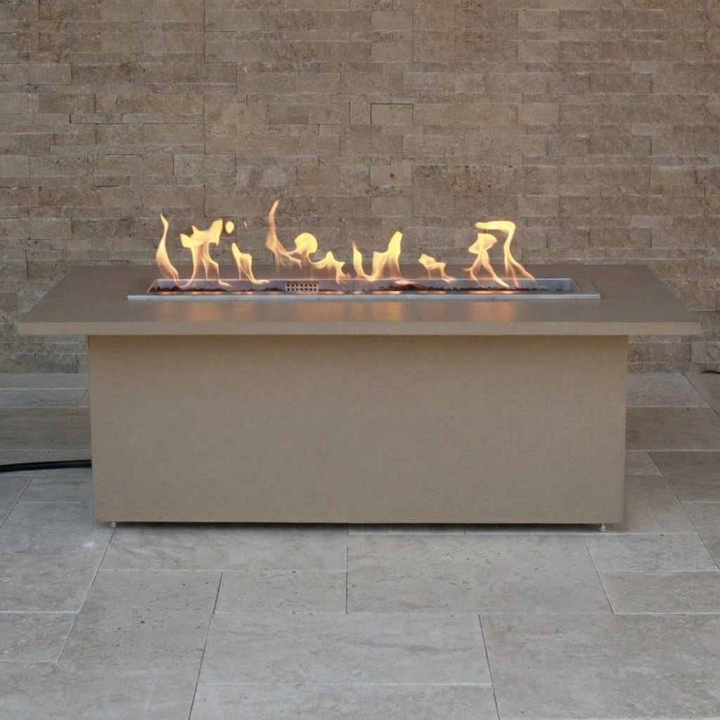 TessaRai 2-Piece Rectangle Fire Table Kit in Beach Dune