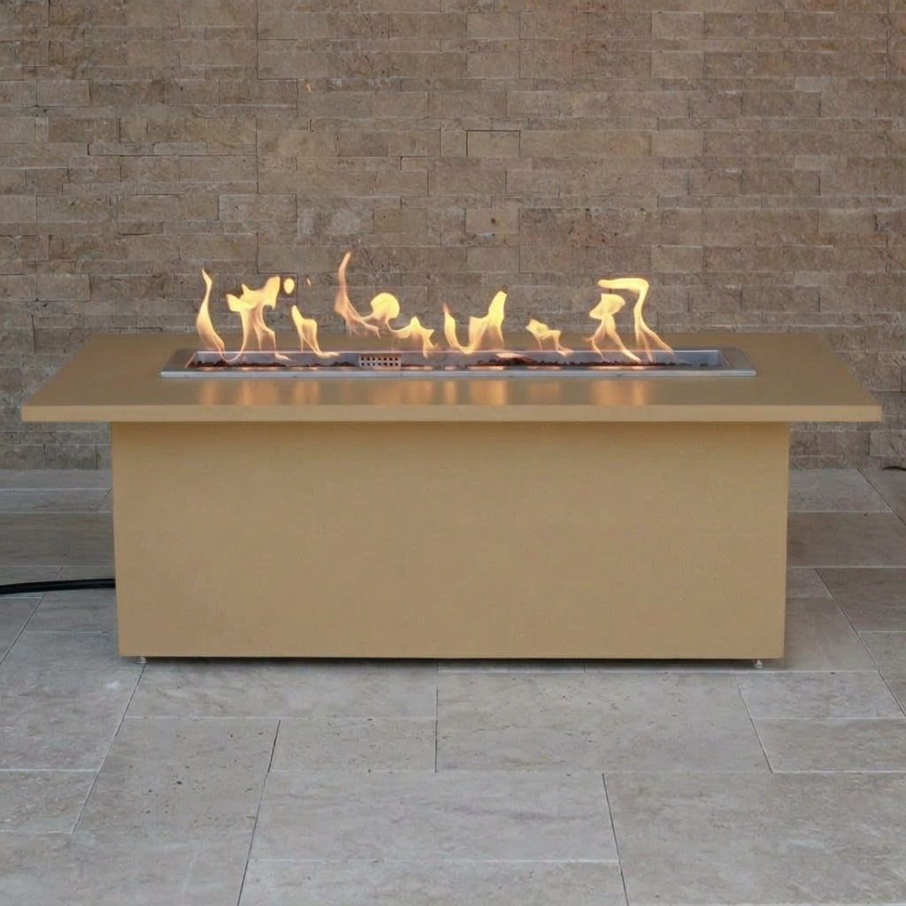 TessaRai 2-Piece Rectangle Fire Table Kit in Beach Sand