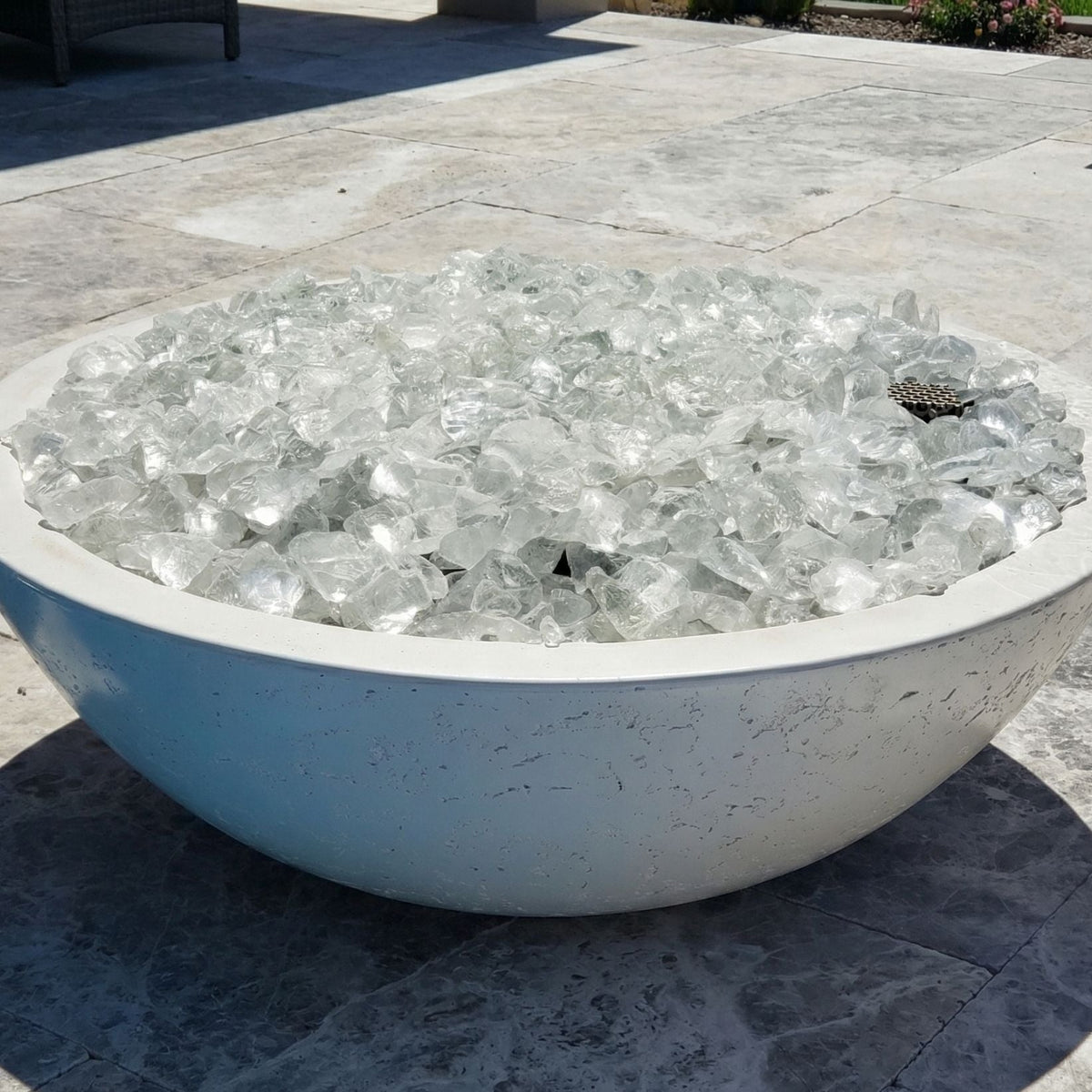 TessaRai Round Fire Bowl: Push Button Ignition — GFRC fire bowl, lifestyle photo 6