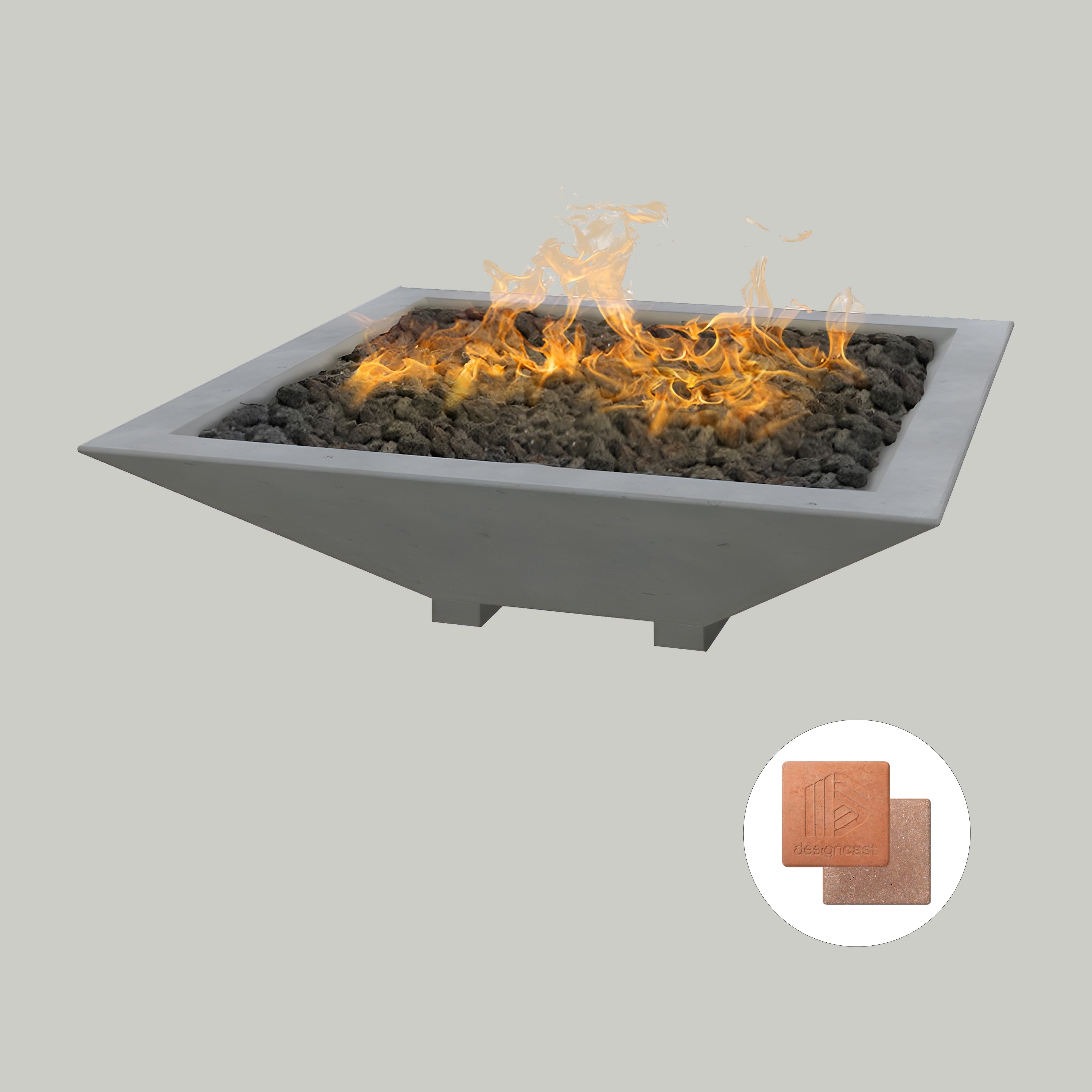 Square Oblique Fire Bowl | With Venting