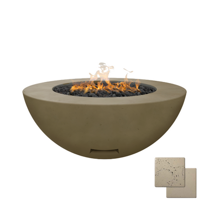 Round Fire Table | Modern GFRC Firepit = Color Bone