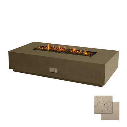Linear Sanctuary Fire Table | Modern GFRC Firepit = Color Bone