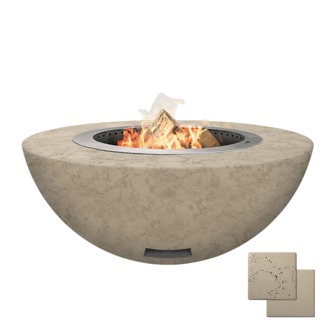 Luna | GFRC Enclosure with Smokeless Fire Pit - Color Bone