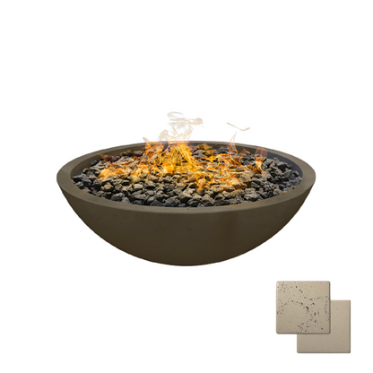 Round Wok Fire Bowl | Modern GFRC Firepit = Color Bone