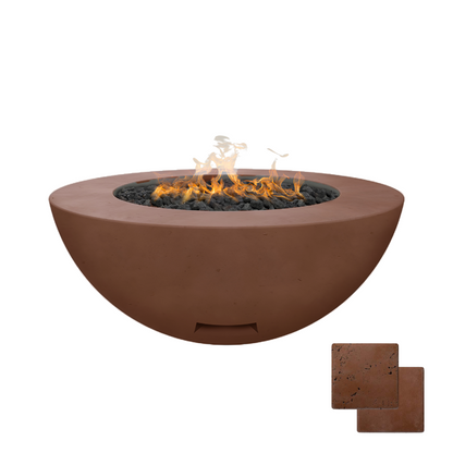 Round Fire Table | Modern GFRC Firepit = Color Canyon Tan