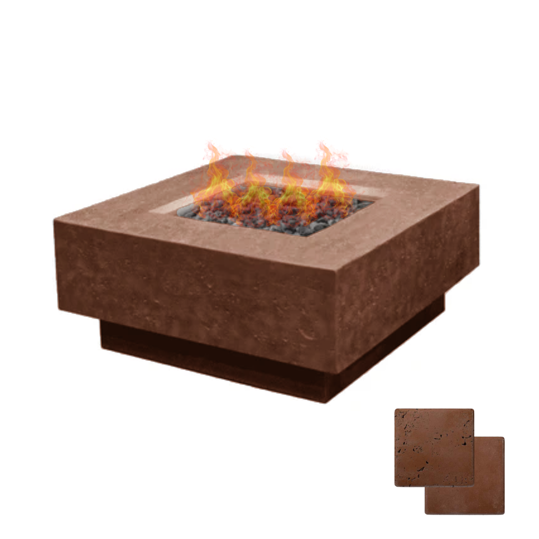 Square Sanctuary Fire Bowl - Firepit - Color Canyon Tan
