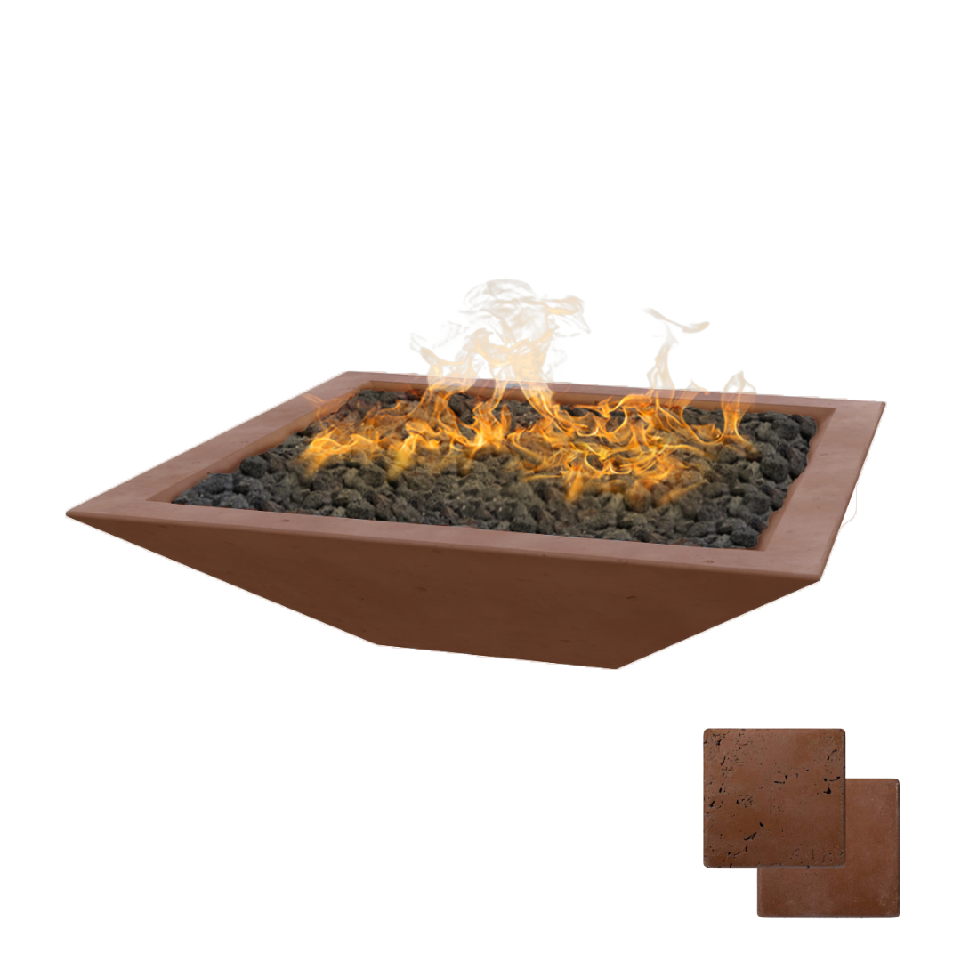 Linear Oblique Fire Table | Modern GFRC Firepit = Color Canyon Tan