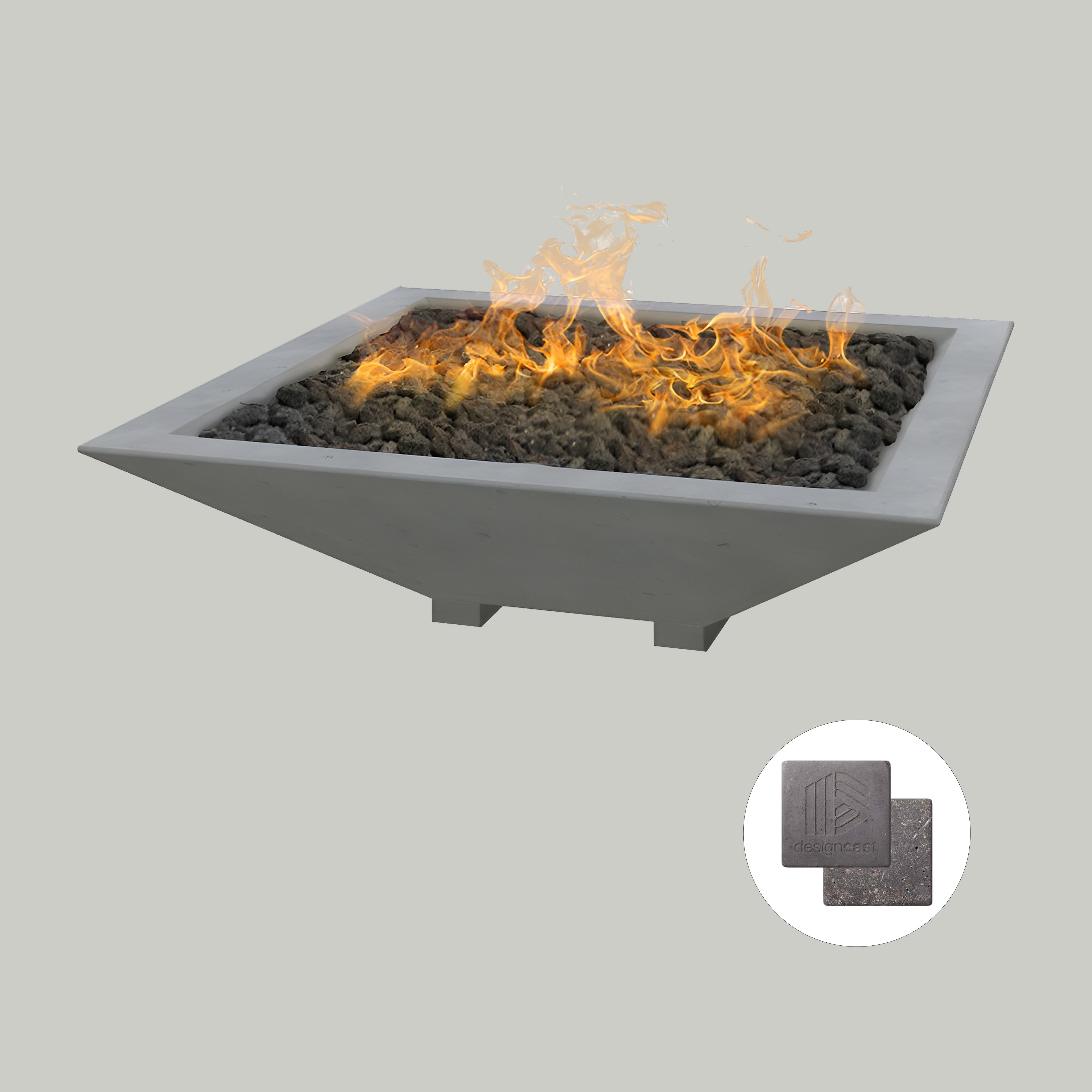 Square Oblique Fire Bowl | With Venting