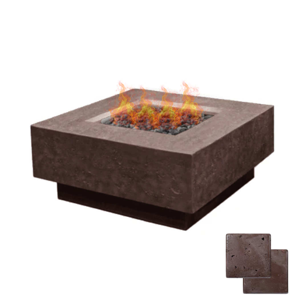 Square Sanctuary Fire Bowl - Firepit - Color Charcoal Brown