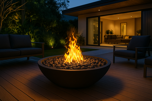 Round Wok Fire Bowl | Modern GFRC Firepit