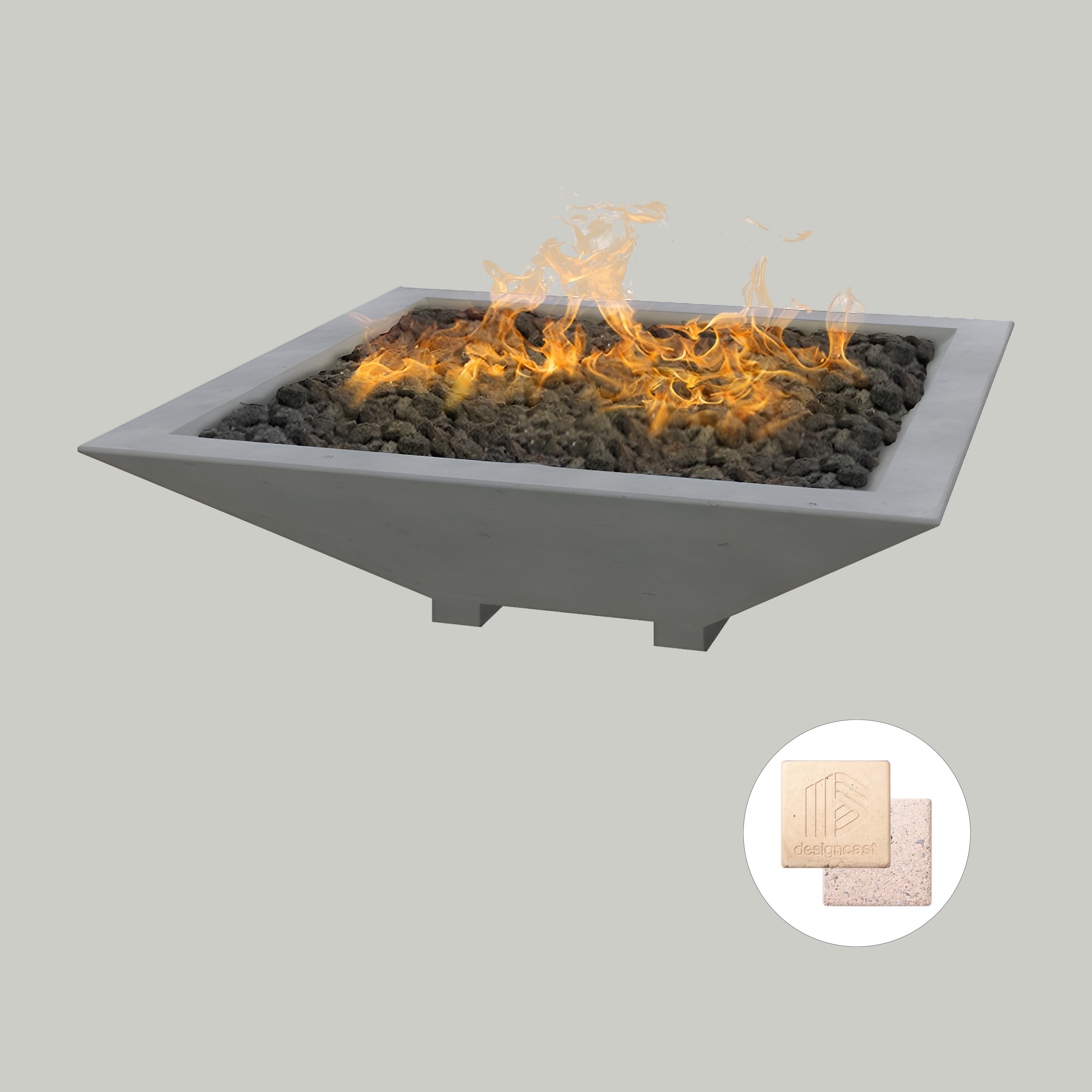 Square Oblique Fire Bowl | With Venting