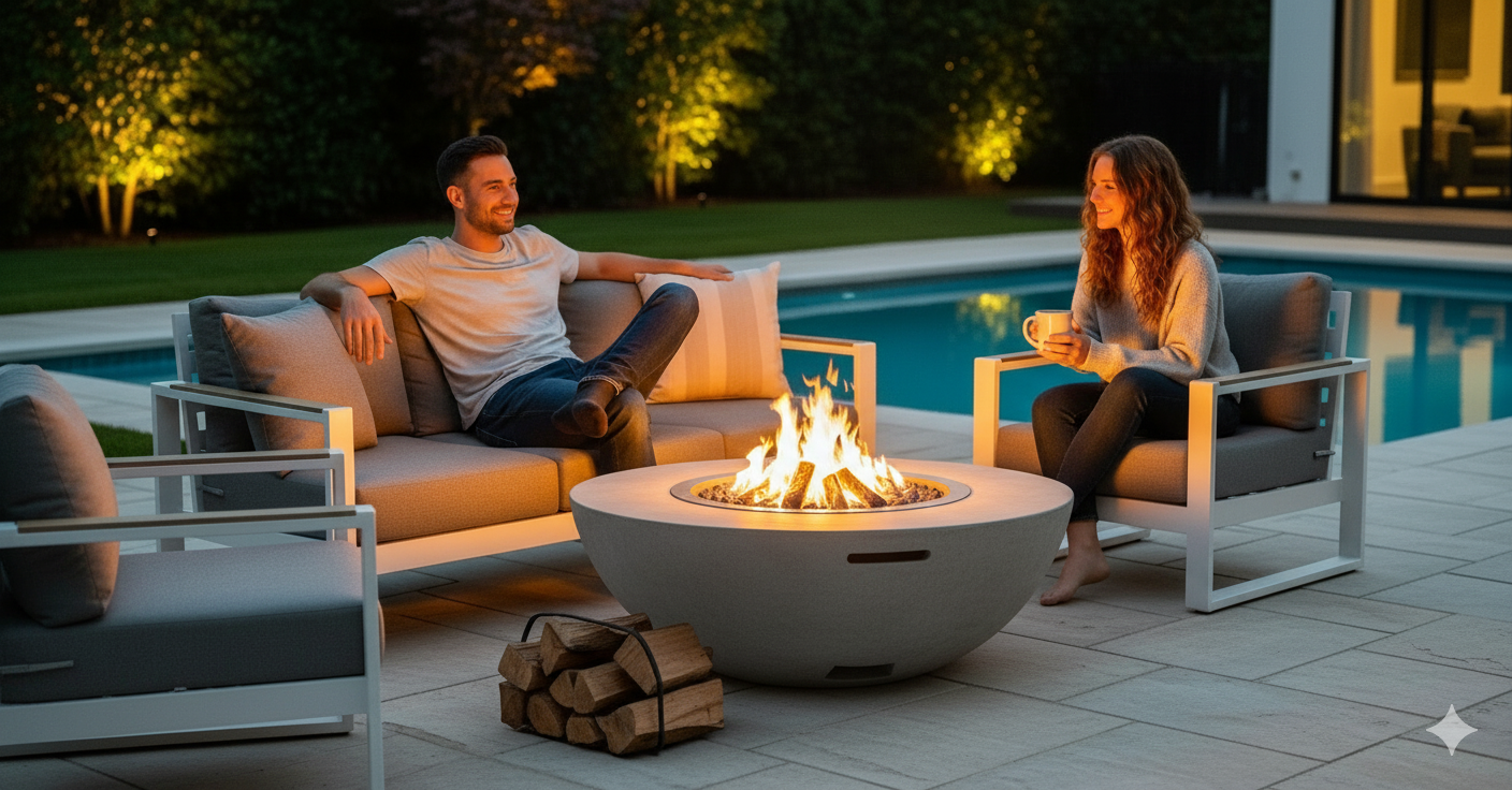 Luna | GFRC Enclosure with Smokeless Firepit