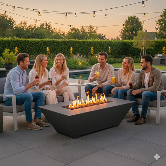 Linear Oblique Fire Table | Modern GFRC Firepit