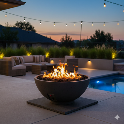 Round Sanctuary Fire Bowl | Modern GFRC Firepit