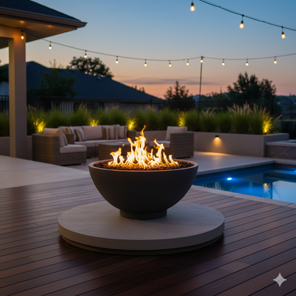 Round Sanctuary Fire Bowl | Modern GFRC Firepit