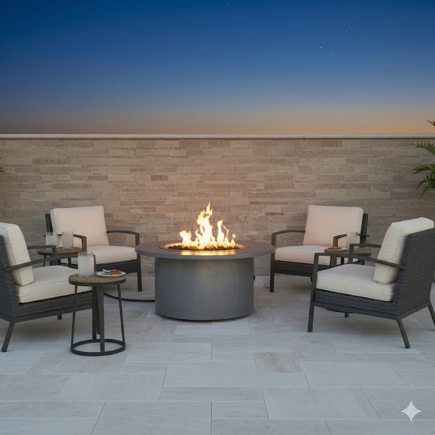 TESSARAI 2pc GFRC Fire Table