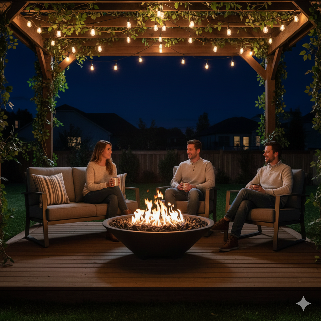 Round Oblique Fire Bowl with Venting | Modern GFRC Firepit
