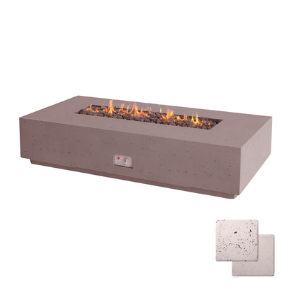 Linear Sanctuary Fire Table | Modern GFRC Firepit = Color Ivory