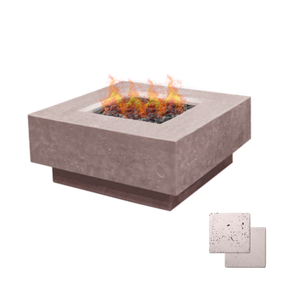 Square Sanctuary Fire Bowl - Firepit - Color Ivory