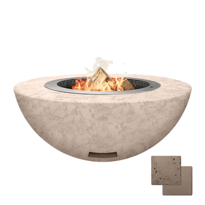 Luna | GFRC Enclosure with Smokeless Fire Pit - Color Noche