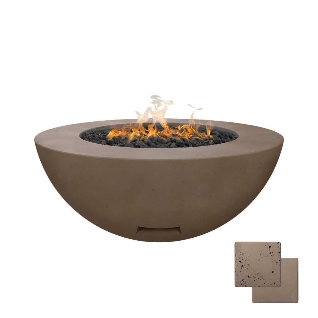 Round Fire Table | Modern GFRC Firepit = Color Noche