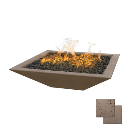 Linear Oblique Fire Table | Modern GFRC Firepit = Color Noche