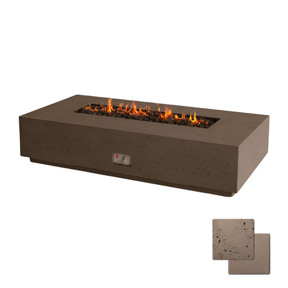 Linear Sanctuary Fire Table | Modern GFRC Firepit = Color Noche