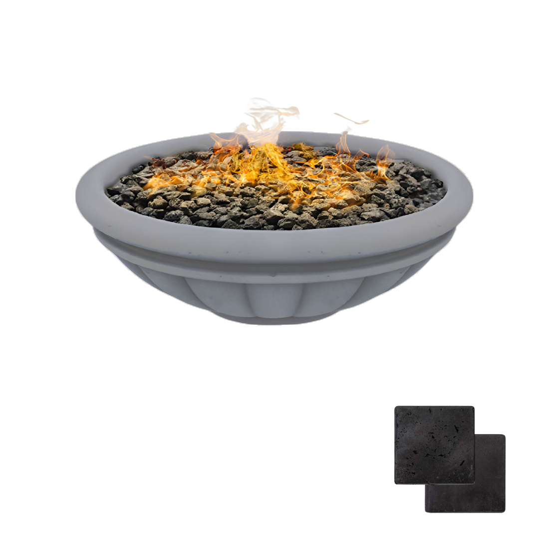 Tuscany Fire Bowl | Modern GFRC Fire Pit = Color Raven