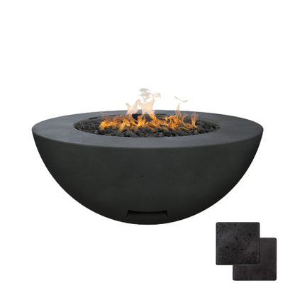 Round Fire Table | Modern GFRC Firepit = Color Raven