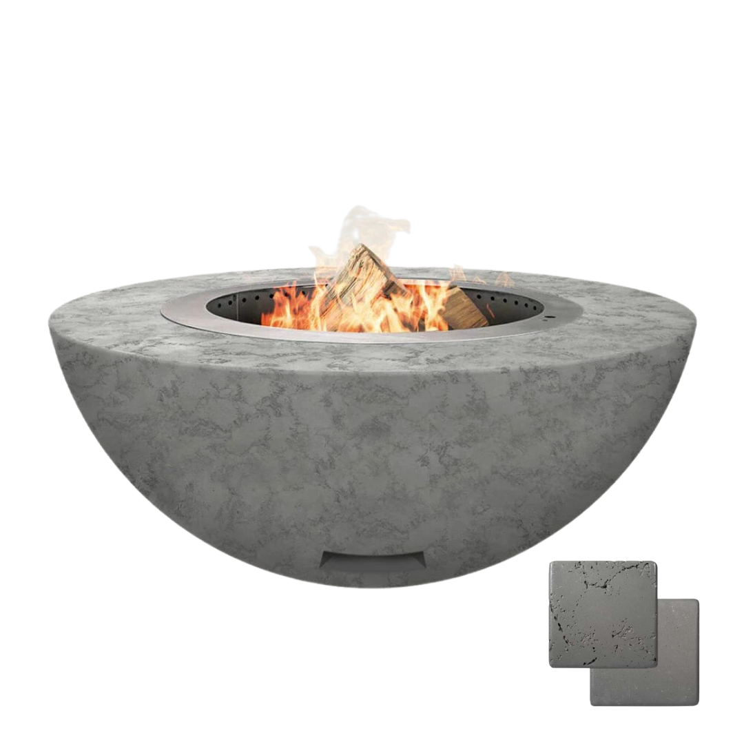 Luna | GFRC Enclosure with Smokeless Fire Pit - Color Slate