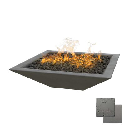 Linear Oblique Fire Table | Modern GFRC Firepit = Color Slate