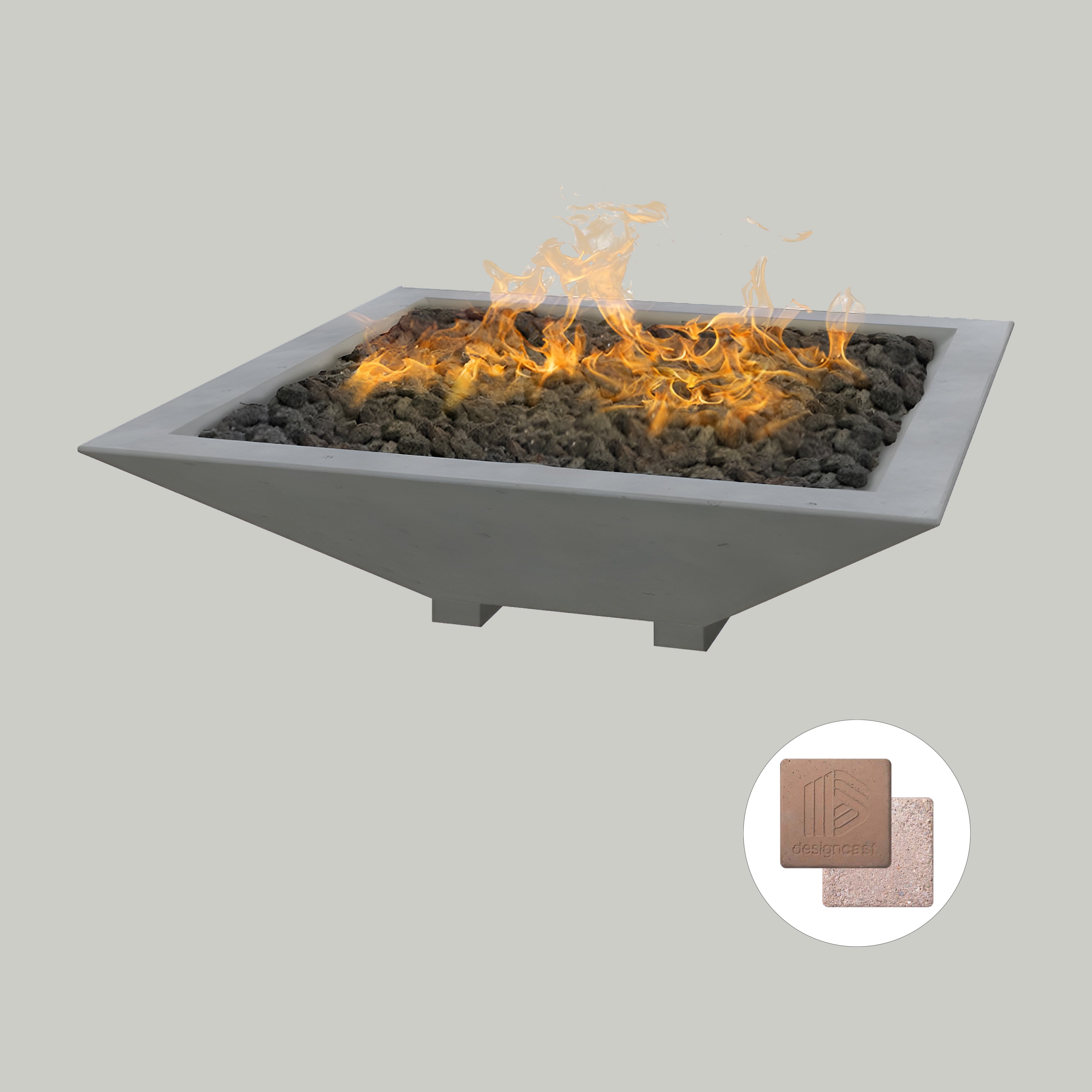 Square Oblique Fire Bowl | With Venting