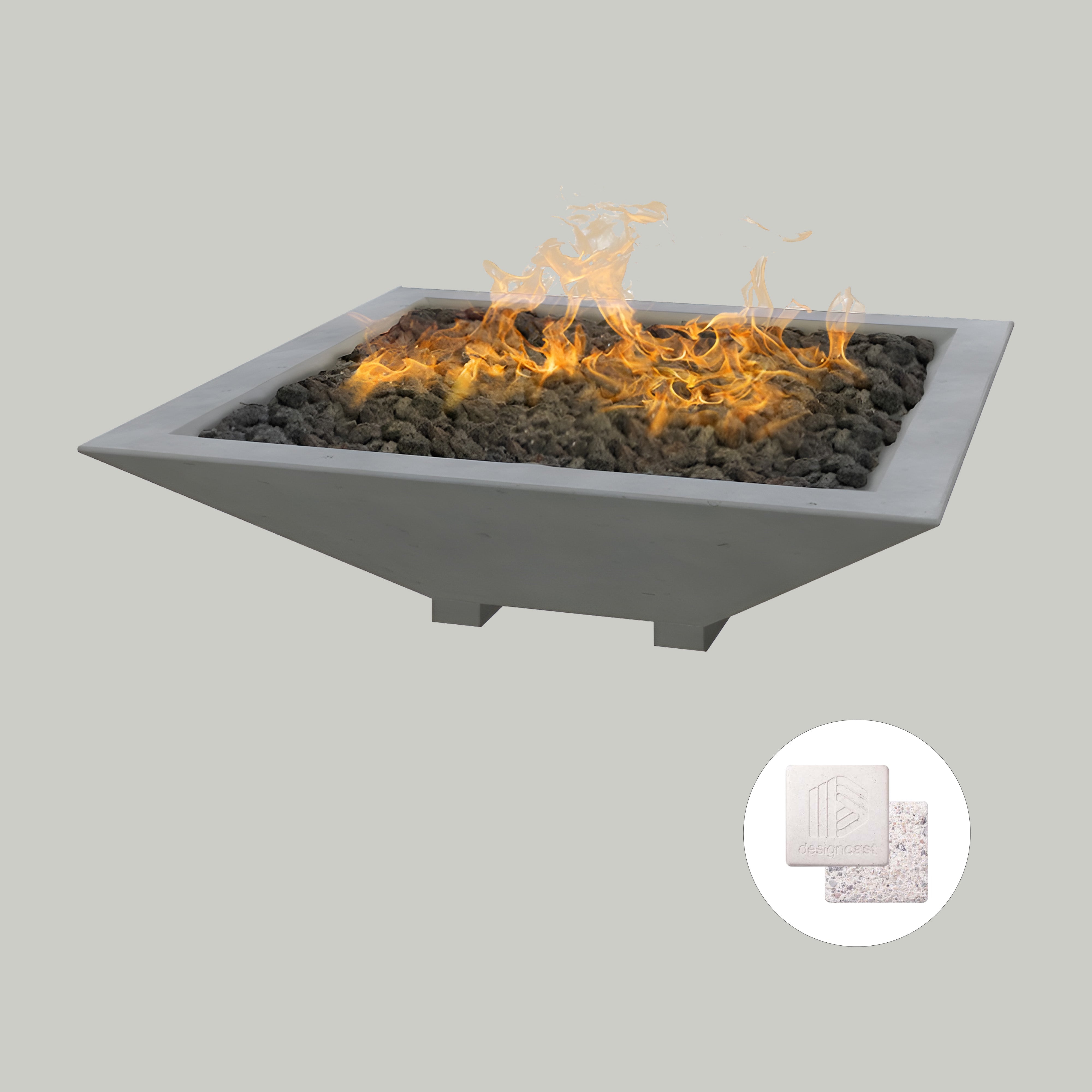 Square Oblique Fire Bowl | With Venting