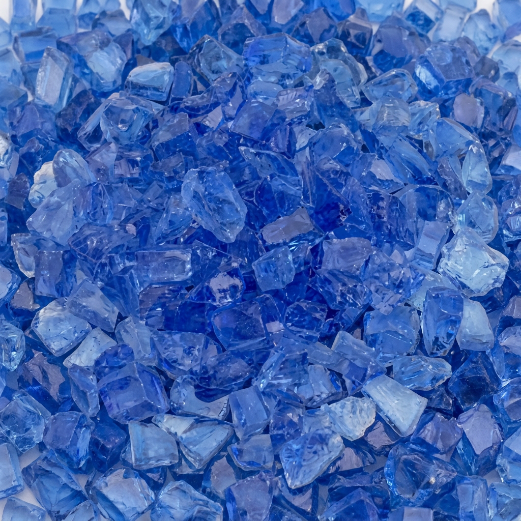 Fire Pit Glass — Light Blue