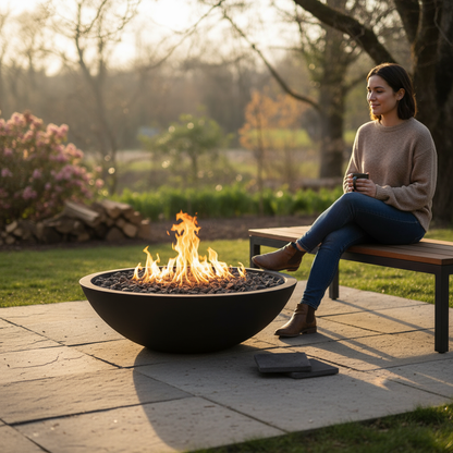 Round Wok Fire Bowl | Modern GFRC Firepit