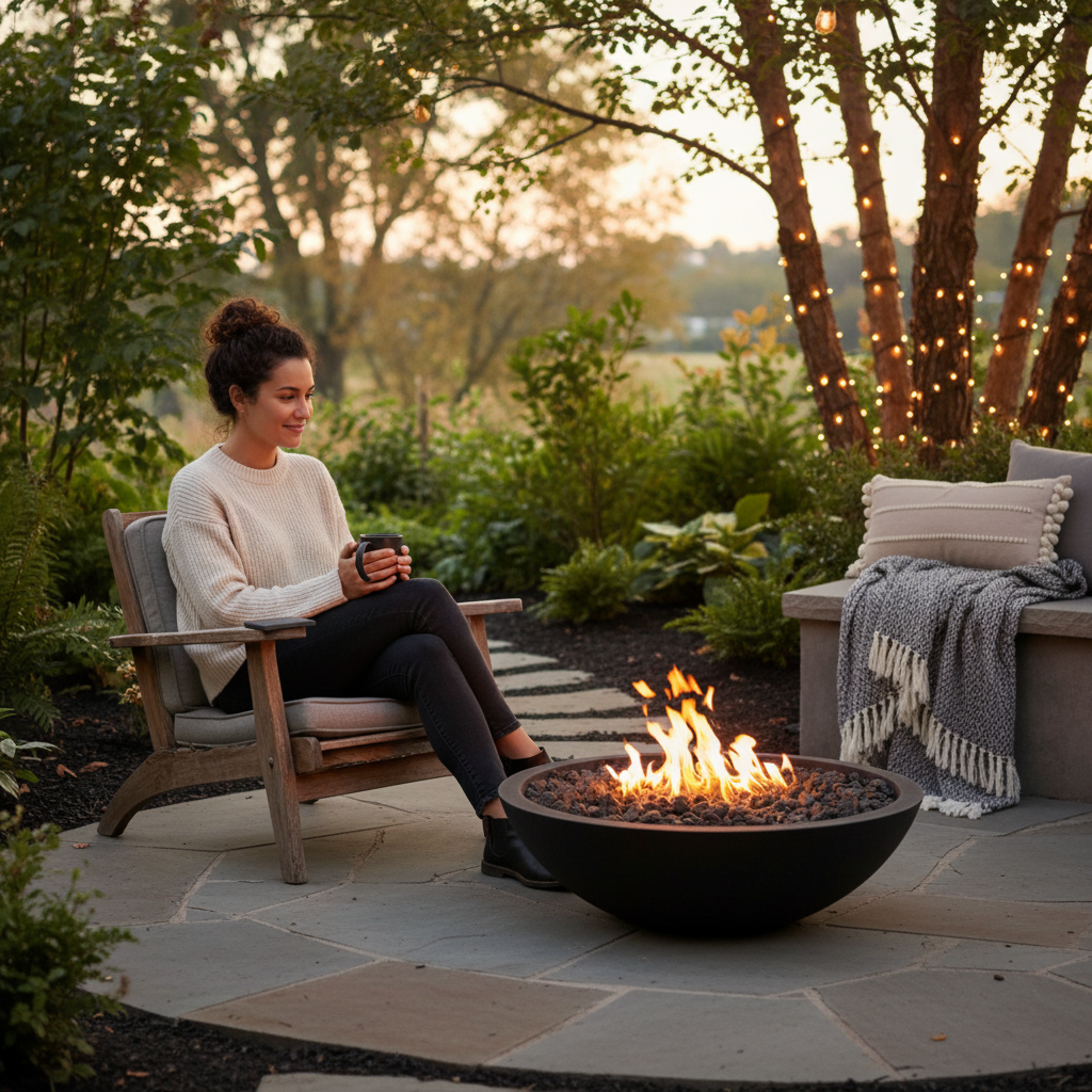Round Wok Fire Bowl | Modern GFRC Firepit