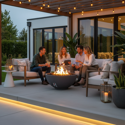 Round Sanctuary Fire Bowl | Modern GFRC Firepit