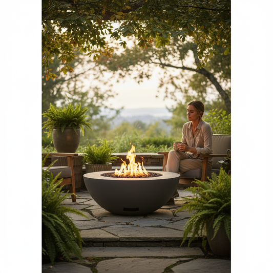 Round Fire Table | Modern GFRC Firepit