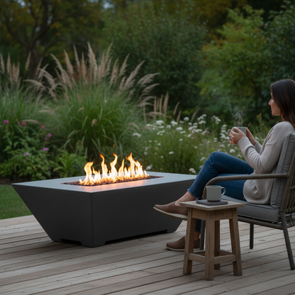 Linear Oblique Fire Table | Modern GFRC Firepit