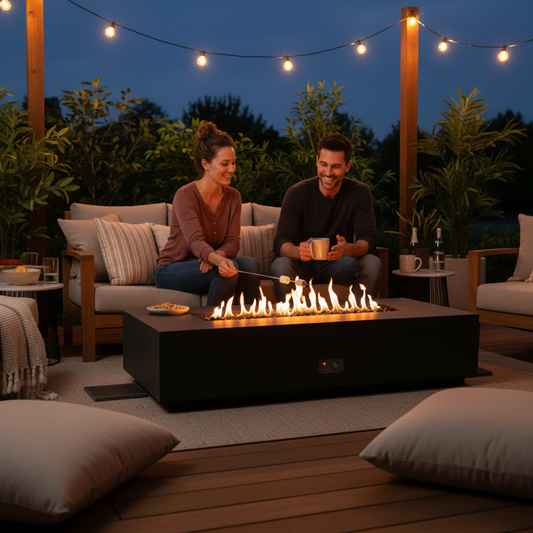 Linear Sanctuary Fire Table | Modern GFRC Firepit