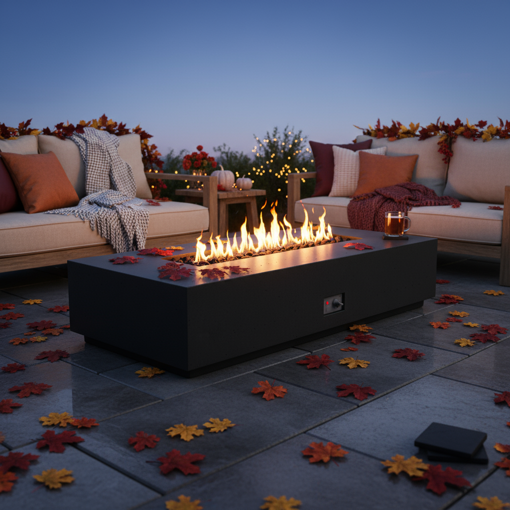 Linear Sanctuary Fire Table | Modern GFRC Firepit